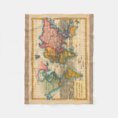 Weltkarte 1700er antike Kontinente Fleecedecke (Vorderseite)