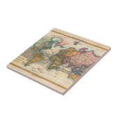 Weltkarte 1700er antike Kontinente Fliese (Seite)