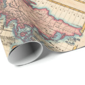 Weltkarte 1700er antike Kontinente Geschenkpapier (Rolleneckpunkt)