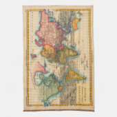 Weltkarte 1700er antike Kontinente Handtuch (Vertikal)