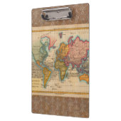 Weltkarte 1700er antike Kontinente Klemmbrett (Links)