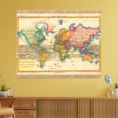 Weltkarte 1700er antike Kontinente Leinwanddruck (Insitu (Wohnzimmer))