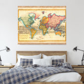 Weltkarte 1700er antike Kontinente Leinwanddruck (Insitu (Schlafzimmer))