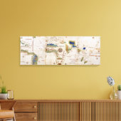 Weltkarte 1700er antike Kontinente Leinwanddruck (Insitu (Wohnzimmer))