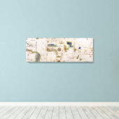 Weltkarte 1700er antike Kontinente Leinwanddruck (Insitu (Holzboden))