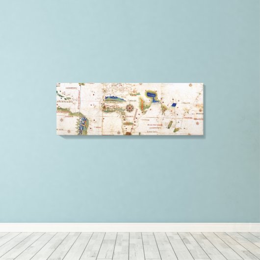 Weltkarte 1700er antike Kontinente Leinwanddruck (Insitu (Holzboden))