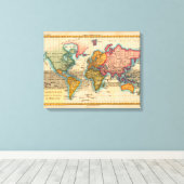 Weltkarte 1700er antike Kontinente Leinwanddruck (Insitu (Holzboden))