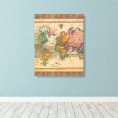 Weltkarte 1700er antike Kontinente Leinwanddruck (Insitu (Holzboden))