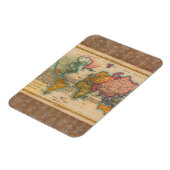 Weltkarte 1700er antike Kontinente Magnet (Linke Seite)