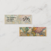 Weltkarte 1700er antike Kontinente Mini Visitenkarte (Vorne/Hinten)