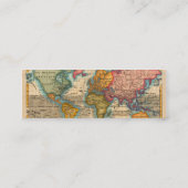 Weltkarte 1700er antike Kontinente Mini Visitenkarte (Rückseite)