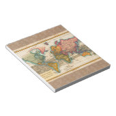 Weltkarte 1700er antike Kontinente Notizblock (angewinkelt)