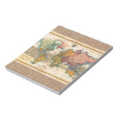 Weltkarte 1700er antike Kontinente Notizblock (Rotiert)