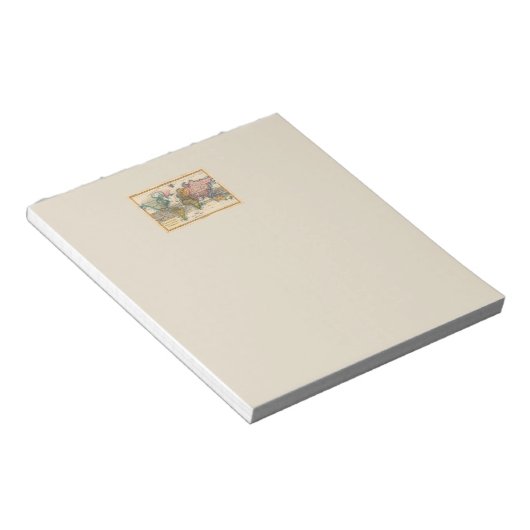 Weltkarte 1700er antike Kontinente Notizblock (angewinkelt)