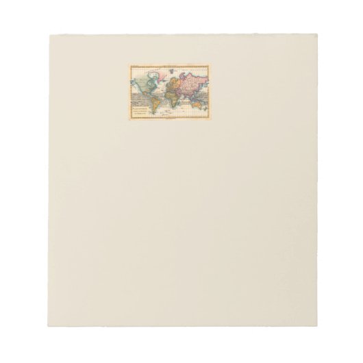 Weltkarte 1700er antike Kontinente Notizblock (Vorderseite)