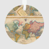 Weltkarte 1700er antike Kontinente Ornament (Rückseite)