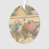 Weltkarte 1700er antike Kontinente Ornament (Vorderseite)