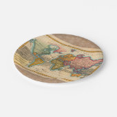 Weltkarte 1700er antike Kontinente Pappteller (Schrägansicht)