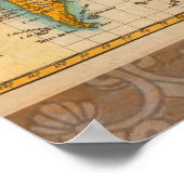 Weltkarte 1700er antike Kontinente Poster (Ecke)