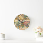 Weltkarte 1700er antike Kontinente Runde Wanduhr (Zuhause)