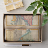 Weltkarte 1700er antike Kontinente Seidenpapier (Geschenk)