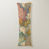 Weltkarte 1700er antike Kontinente Seitenschläferkissen (Vorderseite Vertikal)