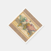 Weltkarte 1700er antike Kontinente Serviette (Ecke)