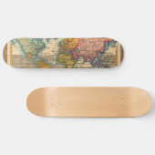 Weltkarte 1700er antike Kontinente Skateboard (Horizontal)