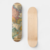 Weltkarte 1700er antike Kontinente Skateboard (Vorderseite)