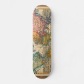 Weltkarte 1700er antike Kontinente Skateboard (Vorderseite)