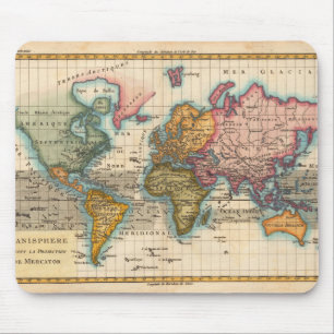 Weltkarte 1700er Jahre Antik Mousepad
