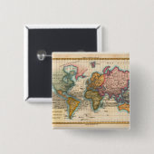 Weltkarte 1700er Jahre Antike Button (Vorne & Hinten)