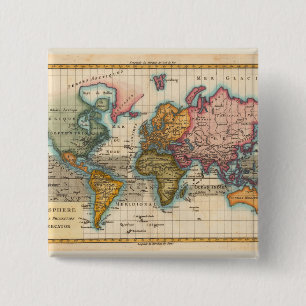 Weltkarte 1700er Jahre Antike Button