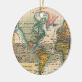 Weltkarte 1700er Jahre Antike Keramik Ornament (Links)