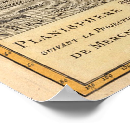 Weltkarte 1700er Jahre Antike Poster (Ecke)