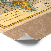 Weltkarte 1700er Jahre Antike Poster (Ecke)