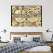 Weltkarte (1702) leinwanddruck (Insitu (Schlafzimmer))
