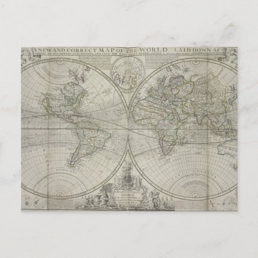 Weltkarte | 1736 postkarte (Vorderseite)