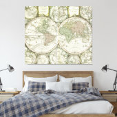 Weltkarte | 1744 leinwanddruck (Insitu (Schlafzimmer))