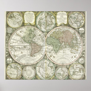 Weltkarte   1744 poster