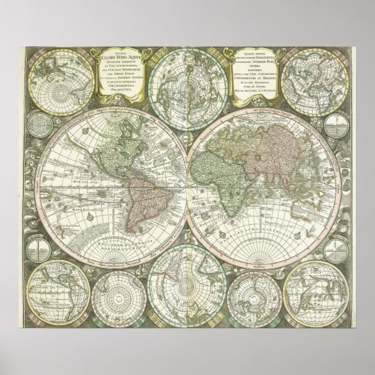 Weltkarte | 1744 poster (Vorne)