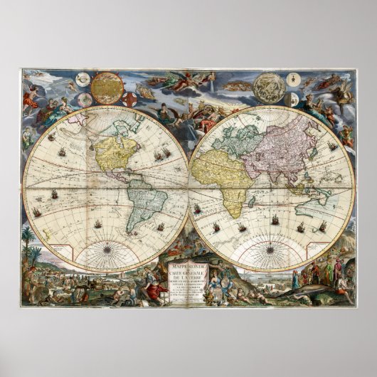 Weltkarte 1766 poster (Vorne)