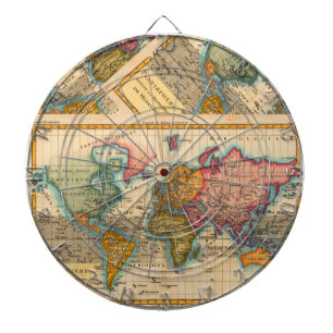Weltkarte 1780 Bonne Antique Planisphäre Dartscheibe