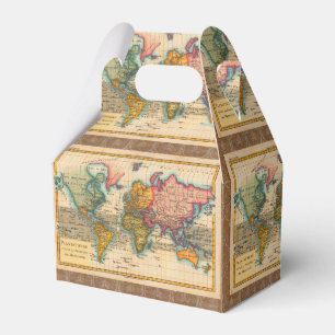 Weltkarte 1780 Bonne Antique Planisphäre Geschenkschachtel