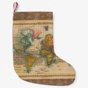 Weltkarte 1780 Bonne Antique Planisphäre Kleiner Weihnachtsstrumpf