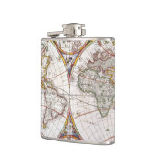 WELTKARTE, 17. Jahrhundert Flachmann (Links)