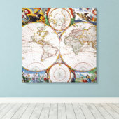 WELTKARTE, 17. JAHRHUNDERT LEINWANDDRUCK (Insitu (Holzboden))