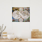 WELTKARTE, 17. JAHRHUNDERT POSTER (Küche)