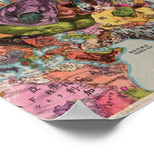 Weltkarte 1900 poster (Ecke)