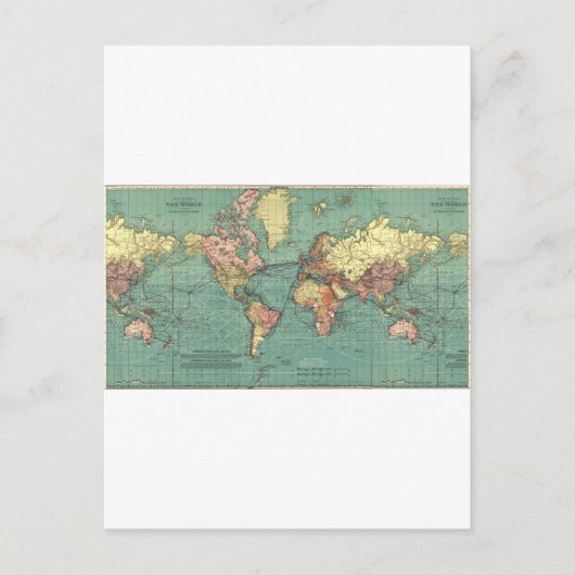 Weltkarte 1919 postkarte (Vorderseite)
